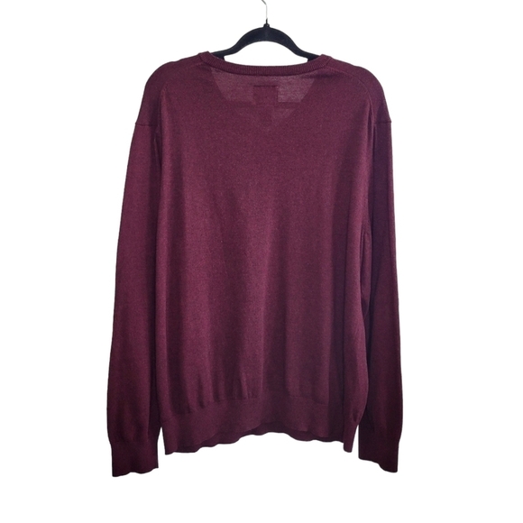 St. John's Bay Men's XXL Burgundy Red Lightweight V-Neck Sweater Cotton Blend - Picture 3 of 7